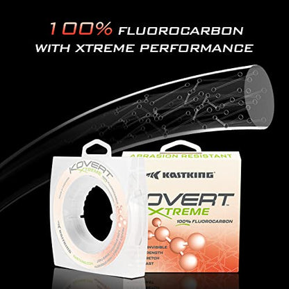 KastKing Kovert 100% Fluorocarbon Fishing Line - Clear Fishing Leader, High Sensitivity, Strong Knot Strength, Shock & Abrasion Resistant, Extreme Clarity, Ultra-Low Visibility, Fast Sinking - color: Kovert Xtreme (Thin & Strong), size: 6LB-200Yds (Clear)