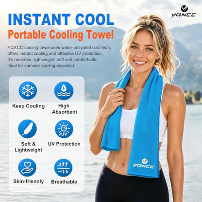 YQXCC 4 Pack Cooling Towels 40"x12", Cold Cool for Neck & Face | Cooling Neck Wraps, Soft Breathable Microfiber Chilly Towels, Ideal for Gym, Yoga, Golf, Running, Camping & Hot Weather - color: Rose Red*2 + Green*2