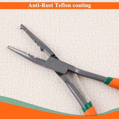 8 Inch Pistol Grip Multi-Function Fishing Pliers with Line Cutter, Hook Remover, Crimper, Split Ring Opener, Aluminum Pipe Crimper, Non-Slip Handles, Saltwater Resistant - style: 8"-Pistol Grip