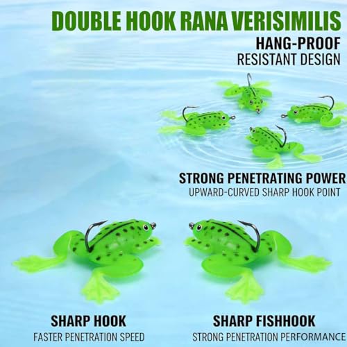 5pcs Soft Frog Lure with Single Hook, 4g/5g Lifelike Topwater Frog Bait, Artificial Fishing Lure for Bass & Snakehead Fishing - color: Trumpet