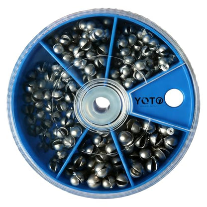 YOTO Fishing Weights Sinkers,230pcs/107pcs Lead Split Shot Weights,Removable Round Fishing Sinkers - style: 0.8g 0.6g 0.5g 0.4g 0.3g(small-230pcs)