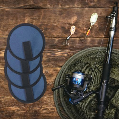 4pcs Fishing Lure Wraps, Lure Wrap Covers Nylon Lure Wrap 5.9 Inch Lure Hook Covers Fishing Rod Glove for Fishermen Safe Fishing - color: Sky Blue