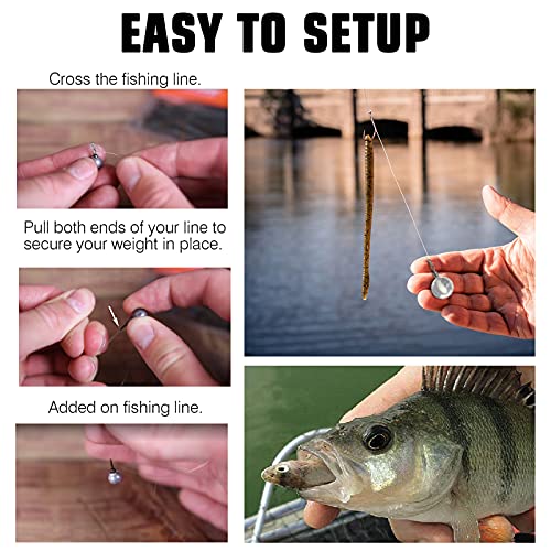 AMYSPORTS Casting Bass Weights Sinker Lead Round Removable Fishing Weights Sinker Drop Shot Fishing Sinker Freshwater - size: Size6 (3/4oz.) 25 pcs