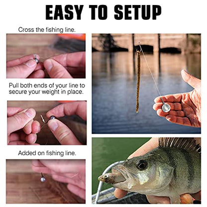 AMYSPORTS Casting Bass Weights Sinker Lead Round Removable Fishing Weights Sinker Drop Shot Fishing Sinker Freshwater - size: Size6 (3/4oz.) 25 pcs