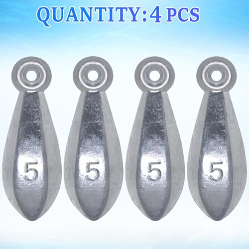 Fishing Weights Sinkers Bank Sinkers | Ocean Saltwater Surf Fishing Gear Fishing Assortment 1oz 2oz 3oz 4oz 5oz - style: 5oz-4pcs