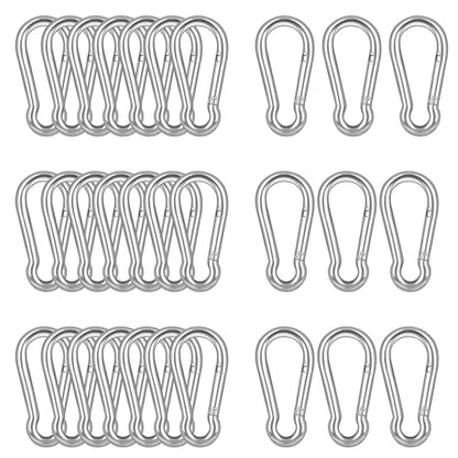 30PCS M5 Heavy Duty Carabiner Clip, 2Inch Snap Hook Quick Link Small Carabiner Clips,Spring Link Buckle for Fishing Camping Hammock Dog Leashes-220LBS Holding Capacity (Silver) - color: Silver, size: 30PCS-M5