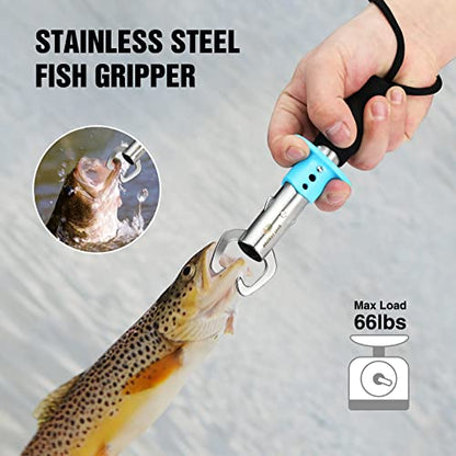 Mossy Oak Fishing Tools Kit- Fishing Plier, Fish Lip Gripper, Multifunctional Fishing Hook Remover with Lanyards Sheath, Saltwater Resistant Fishing Accessories & Equipment, Fishing Gifts for Men - style: 4pc Fishing Tool Kit