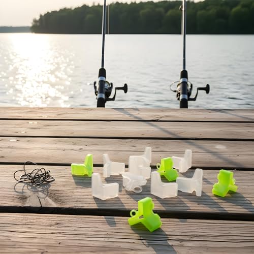 80 Pcs Fishing Treble Hook Covers, 4 Size Fishing Hook Protectors Treble Hooks Bonnets (Yellow and White)