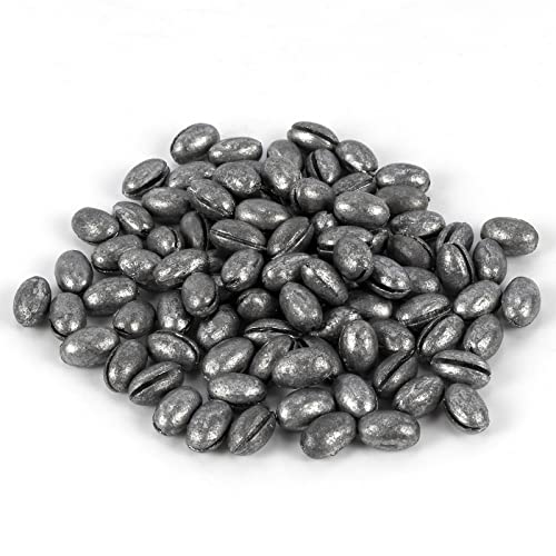 Dr.Fish 100 Pack Oval Split Shot Sinkers, Lead Fishing Weight Clip On Fishing Line Tackle Fly Fishing Freshwater Crappie Trout - size: 3/50oz