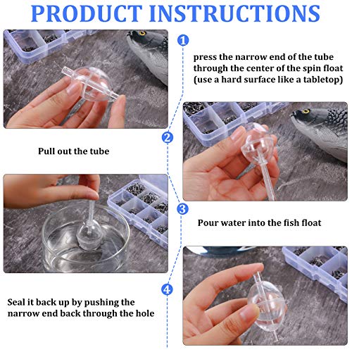 Sumind 20 Pieces Spin Float Fishing Bobbers Fishing Float Bend Slip Cast Spin Float Tackle Accessories (2.5 Inch)