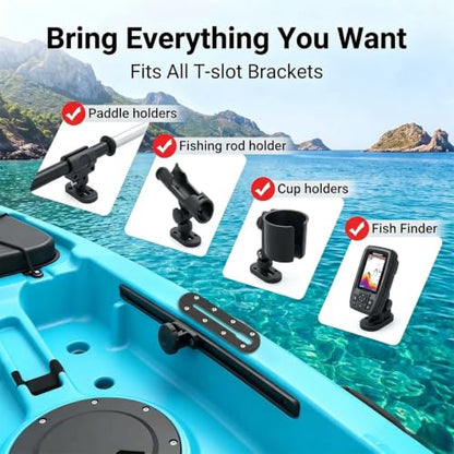 Kayak Track,Low Profile Kayak Rail Mount,Kayak Gear Track for Fishing Rod Holder, Fish Finder, Cup Holder, Paddle Holder, Anchor Cleats & All T-Slot Kayak Accessories - size: 7 Inch，4 Pcs