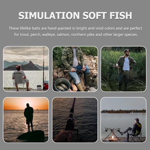 Alipis 30pcs Soft Paddle Tail Fishing Lures Artificial Plastic Baits Supple Swimbaits for Freshwater Bass Trout Fishing Tackle Kit