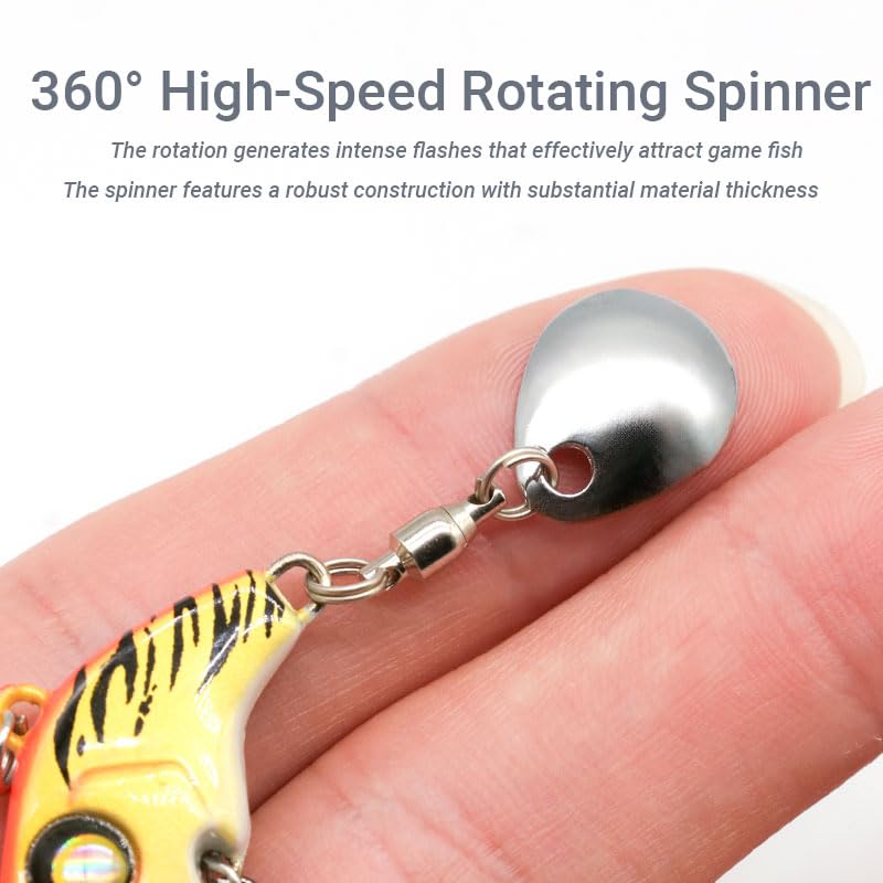 Stonefish 3PCS Spinner Baits Fishing Lure Kit, Trout Lures with Sharp Treble Hooks, Vibrating Swimming Bait for Bass Walleye Pike Freshwater Fishing - color: A-7g