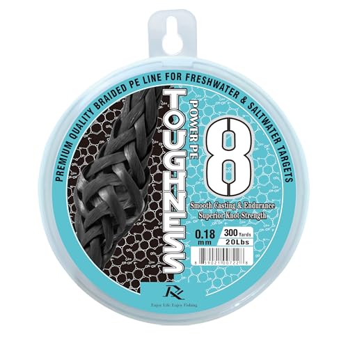 Ray Fishing Toughness 8 Strands Braided Fishing Line | Cast Further & Lasts Longer, Greater Abrasion Resistance, Strong Knot Strength, Smaller Diameter, Fresh and Salty - color: Blue Camo, size: 0.18mm-20Lbs
