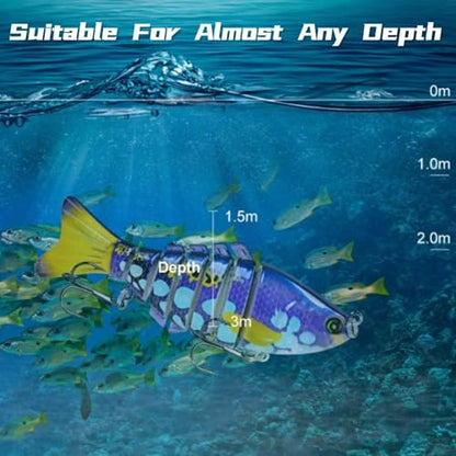 Multi-Segmented Fishing Lures, Glide Swim Bait Lure for Bass Fishing Stuff | Fishing Gear for Freshwater and Saltwater Glide Bait Swimbait Crank Baits Robotic Lure Set - color: 5-Pack-style