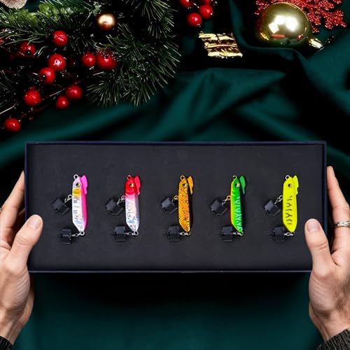 5PCS Glide Bait Fishing Lures Kit, 2026 Surprise Gift for Men & Teen Boys | Fishing Gear for Dad,Bass Fishing Lures Gift Set with Premium Gift Box, Hard & Soft Baits for Bass Trout Pike Salmon - style: 5h