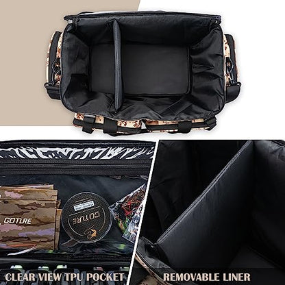 Goture Large Tackle Bag,Store Up to 8PCS 3700 Plus 4PCS 3600 Tackle Trays(Not Included),Water Resistant Saltwater Gear Storage Big Fishing Bag with EVA Bottom,Gifts for Men(21.65"x11.8"x15.16")-Khaki - color: A1 Khaki Extra Large Without Trays