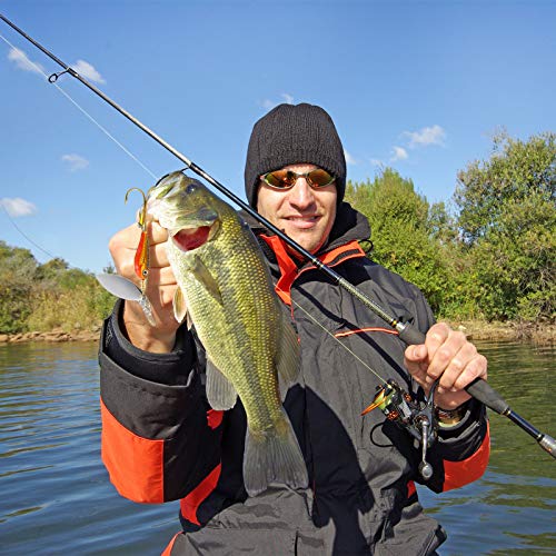 Skylety 40 Pcs Fishing Lure Hard Metal Colorful Spinner Baits with Tackle Box Trout Spoon Fishing Lures for Bass Pike Walleye Trout Salmon