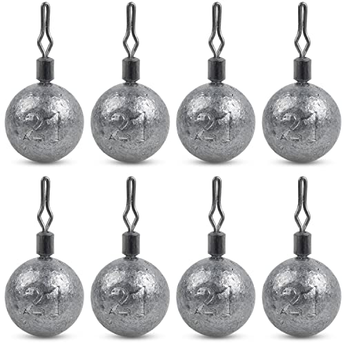 Drop Shot Weights Kit Round Cannonball Fishing Sinkers Weights Bass Casting Fishing Weights Swivel Drop Shot Sinker Rig Tackle for Bass Fishing Freshwater Saltwater - style: 3/4oz-25pcs