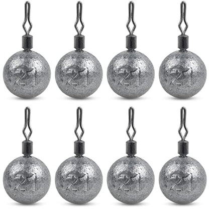 Drop Shot Weights Kit Round Cannonball Fishing Sinkers Weights Bass Casting Fishing Weights Swivel Drop Shot Sinker Rig Tackle for Bass Fishing Freshwater Saltwater - style: 3/4oz-25pcs