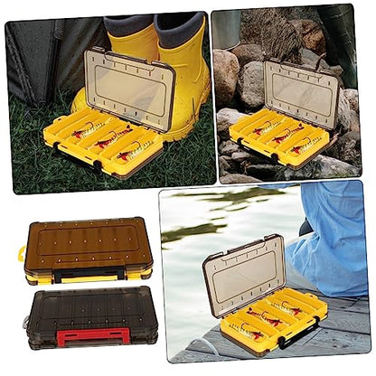 2pcs Fishing Lure Organizer Drain Design Multi-Compartment Bait Storage Box for Soft and Hard Lures for Freshwater Fishing Gear and Accessories