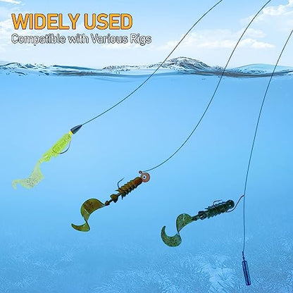 Dr.Fish 10 Pack Grub Fishing Lures 4" Soft Plastic Baits Worm Grub Bass Fishing Lures Swimbait Walleye Saltwater Freshwater - color: Pearl