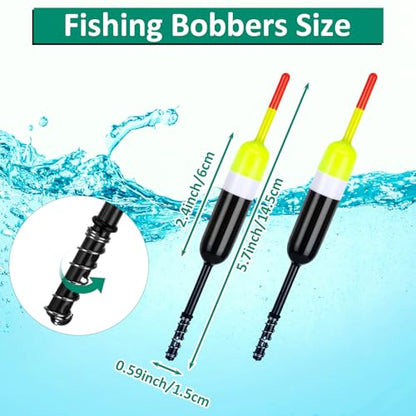 VioraWhite 20 Pcs Fishing Floats Bobbers Spring Oval Stick Slip Floats Balsa Wood High Visibility and Sensitive for Crappie Catfish Trout Panfish Walleye Fishing - size: 2.4″x0.59″x5.7″