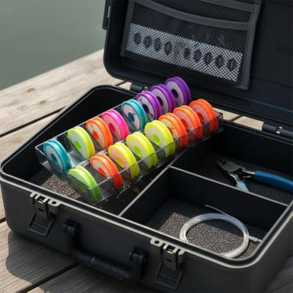 Fishing Line Spool Storage Box, Durable PP Plastic Organizer for Tackle Boxes, Keeps Spools Secure and Tangle-Free - size: 10.24 x 2.95 x 1.18 in