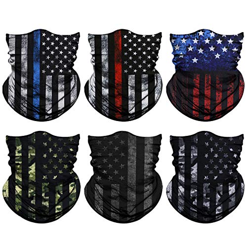 Venswell Neck Gaiter Face Mask Men Women,Seamless Bandana Rave Face Cover Scarf Mask,Balaclava,Headband, Head Wrap,Headwear - color: A-2-flag 3