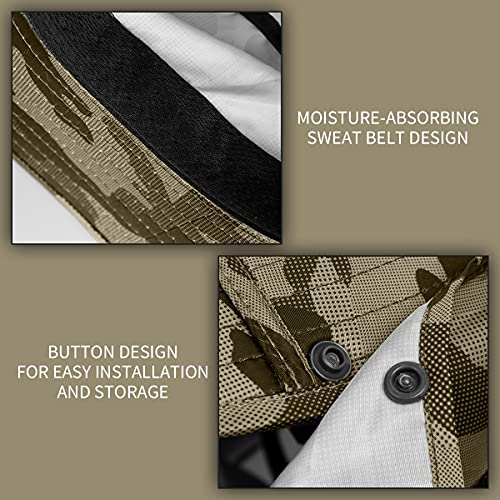 Sun Blocker Hats Outdoor Sun Protection Fishing Cap with Neck Flap Large Brim Outdoor Hat - color: Khaki Camo