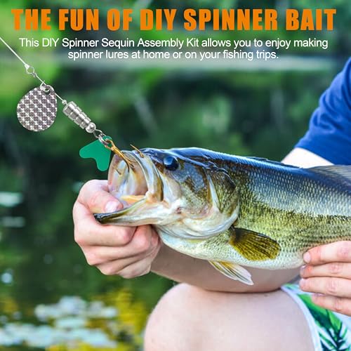 Fishing Lure Making Kit, 246pcs DIY Spinner Making Supplies Inline Spinnerbait with Fishing Pliers Make Your Own Fishing Lures Spinner Baits for Bass Trout Salmon Freshwater Gift for Men