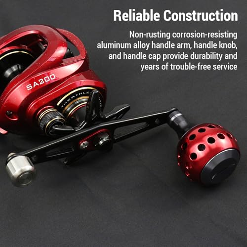 Baitcasting Power Handle Aluminum Alloy Rocker Arm for Bait Caster Round Fishing Reel Handle Knob Replacement Parts 8 * 5mm Holes - color: Silver