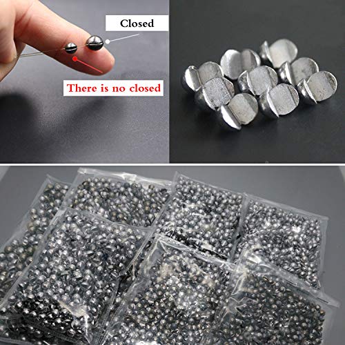 Removable Split-Shot,500Pcs Lead Sinking Split Shots Fishing Sinkers,Fishing Weights Sinkers - color: 1g