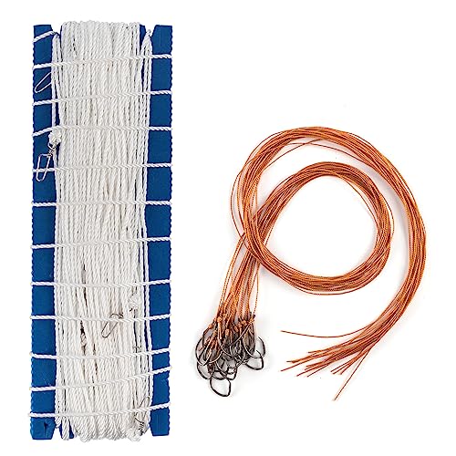 Dr.Fish 100/295ft Trotline Fishing Set up 20/60 Hooks Twine Pre-Rigged Snaps Leader for Traditional Dropline Catfishing Gear Kit Catfish Rig Catfishing Tackle - color: 295FT/60 Hooks and Snaps, size: #6 Hooks
