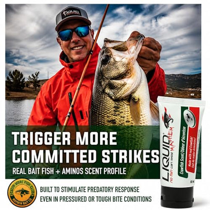 Liquid Mayhem Crawfish Fish Attractant Gel 60 ml / 2 oz · 60 Uses – Real Anchovy Bait & Aminos | UV-Enhanced Long-Lasting Gel – All Lure Types - size: 3-Pack