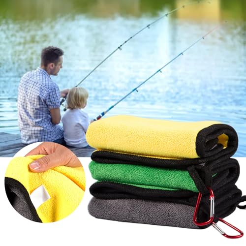 Outdoor Sports Thickening Fishing Towel Microfiber Camping Fishing Towels Wipe with Clip Hands Towel Fishing Accessories - Blue - color: Blue