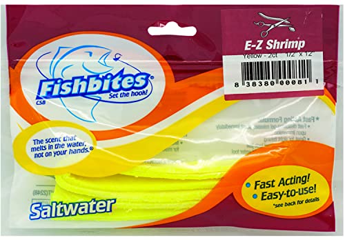 Fishbites E-Z Shrimp - Fast Acting - color: Yellow, size: 12"