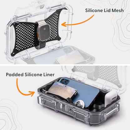 Evergreen 56 Dry Box - EDC Tough Protective Case USA Made for Organization of Cameras, Phones, Camping, Fishing, Hiking, Water Sports (Clear) - color: Clear