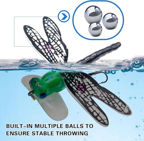 Topwater Fishing Lures Insect Fishing Lures Dragonfly Fishing Lures Dragonfly Lure Fishing Bait with Hooks for Outdoor Fishing Tools - color: Dragonfly 4pcs