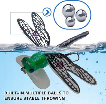 Topwater Fishing Lures Insect Fishing Lures Dragonfly Fishing Lures Dragonfly Lure Fishing Bait with Hooks for Outdoor Fishing Tools - color: Dragonfly 6pcs