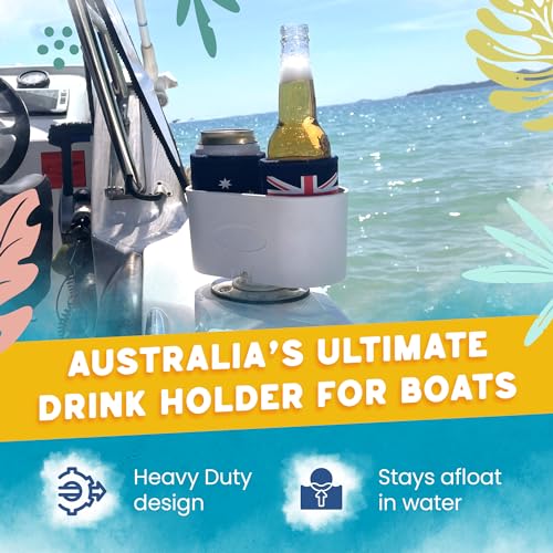 Premium Boat Cup Holder in 30-Degree Angled Rod Holder– Durable & Secure Drink Holder – Boat Cup Holders Fit for Versatile Drinks – Made of Nonhazardous Polypropylene – Floats on Water
