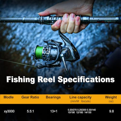 Sougayilang Fishing Rod Reel Combo with Telescopic Fishing Pole Spinning Reel Carrier Bag for Travel Saltwater Freshwater Fishing - size: 6.89 ft, style: A-fishing Full Kits With Carrier Case