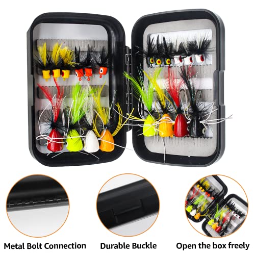Fly Fishing Poppers Fly Fishing Dry Flies Topwater Fishing Lures Bass Popper Flies Bugs Lures Panfish Bait Fly Trout Bobber Flies Kit for Bass Trout Panfish Bluegill Salmon - color: B: 20pcs Fly Fishing Poppers