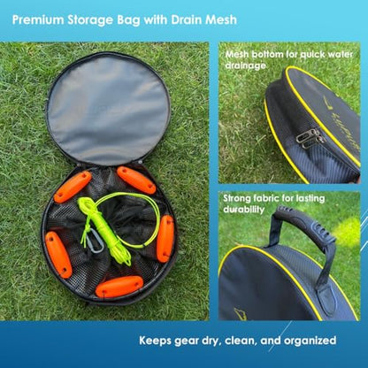 Floating Fish Basket – Collapsible Fishing Net Cage for Live Fish – Heavy-Duty Fishing Net Baskets for Shore, Boat & Dock Fishing