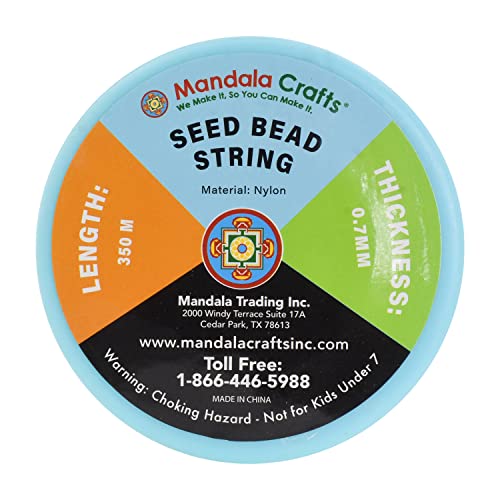 Mandala Crafts 0.7mm Clear String Seed Beads Monofilament Beading Thread | 383 Yds, Durable Invisible Wire, Strong Fishing Line, for Glass Beads, Hanging, Heavy Ornaments, Bracelets, Jewelry Making - size: 0.7mm 383 Yards