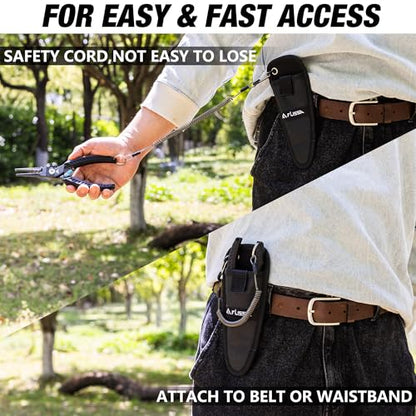 FLISSA Fishing Pliers, Safety Lock Design Fish Pliers Saltwater, Aluminum Hook Remover, Titanium 6Al-4V Jaw and Tungsten Carbide Line Cutters, Sheath & Lanyard, Fishing Gear Gifts for Men - size: 7.5-inch