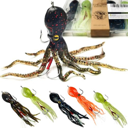 Soft Fishing Lures Shad Minnow Swimbaits, Pre-Rigged Jig Heads Paddle Tail Swim Baits for Bass, Trout, Walleye, Crappie, Sinking Jigs Bait for Saltwater Freshwater, Fishing Gifts for Men - color: C1-5pcs Soft Octopus Swimbait