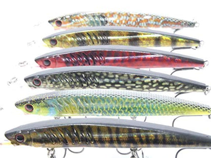 Minnow Crankbait for Bass Fishing Bass Lure Jerkbait Fishing Lures and Tackle Box - color: HM650KB