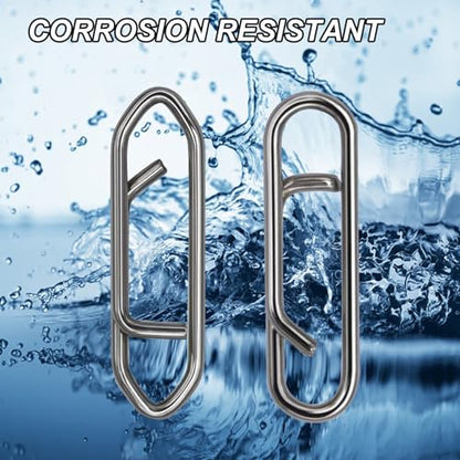 Fishing Power Clips, 200pcs Fishing Speed Clips for Fishing Lure Quick Change, High Strength Stainless Steel Clips Snap Freshwater Saltwater Crankbait Popper Lure Connector Tackle