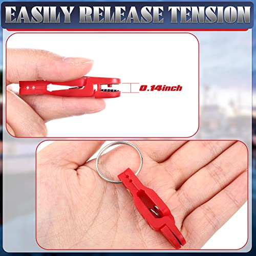 Honoson 20 Pieces Heavy Tension Snap Release Clips Padded Trolling Clips with Key Ring for Weight Planer Board Offshore Kites Downrigger Fishing - color: Red